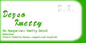 dezso kmetty business card