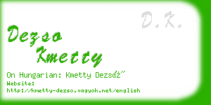 dezso kmetty business card